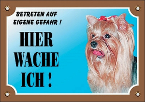 Yorkie-Warnschild - laminiert